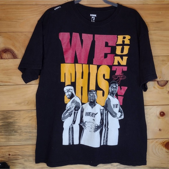 NBA Other - NBA Miami Heat graphic tee basket ball we run this town L